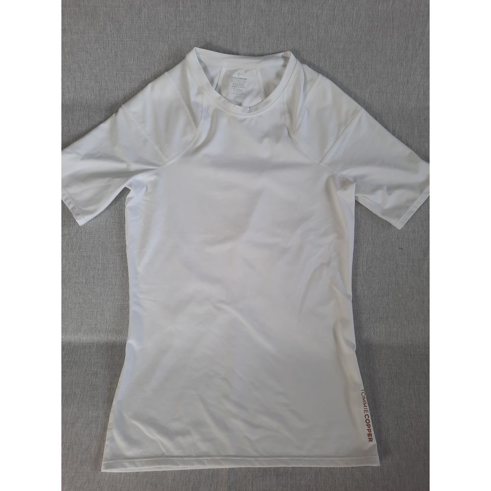 Tommie Copper Men Medium White Shoulder Centric Support Stretch Pullover T-Shirt